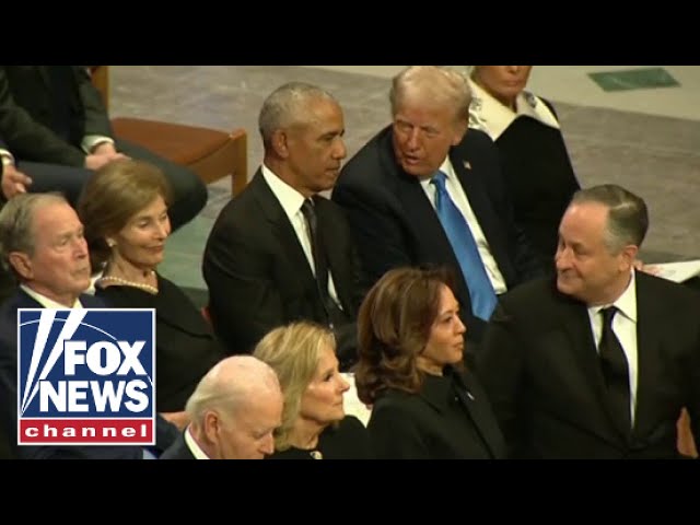 Trump, Obama chat at Jimmy Carter's funeral