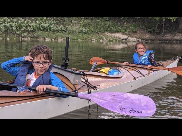 Twins first river trip, beautiful river