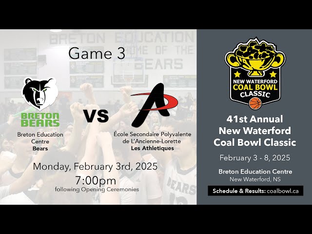 Coal Bowl 2025 Game 3 - Breton Education Centre vs. Polyvalente de L'Ancienne-Lorette