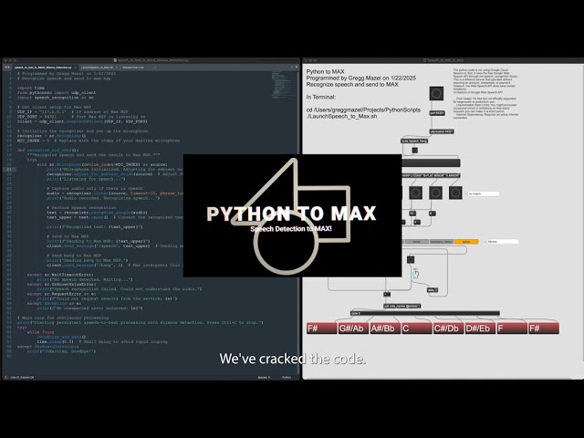 Python Speech Recognition to Max MSP