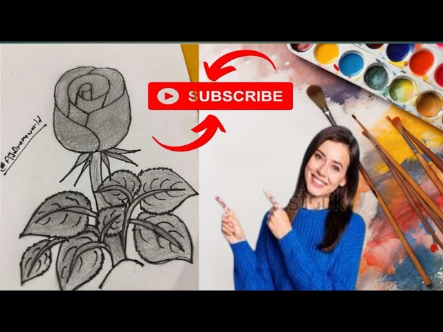 Watch the end rose flower 🌹 #art #trending #rose #drawing