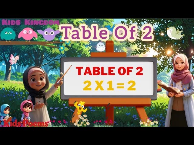 Table of 2/ Rhythmic table of 2/ Learn Multiplication table of 2×1=2/Times tables practice #tables