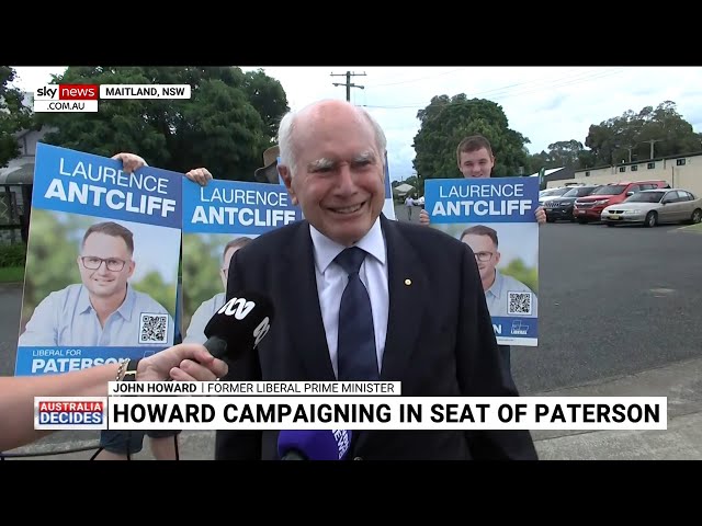 John Howard joins campaign trail for seat of Paterson