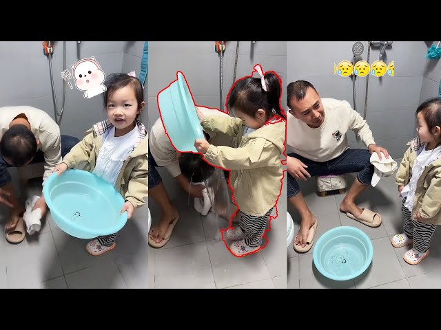 Dad: Why Didn’T I Know My Daughter Was So Obedient Before?#cutebaby#funnyvideos#smile