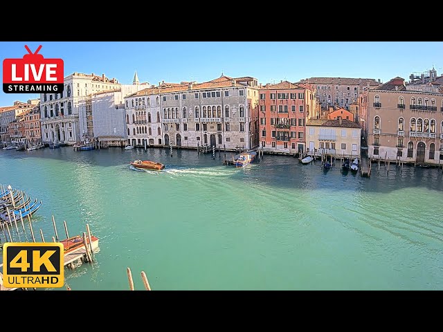 🔴 4K Venice Italy Live - Live Streaming of Grand Canal from Ca' Angeli