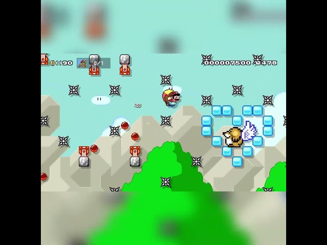 Y + →　マント半自動☆ [Cloak Semi-automatic] by アデデ☆ [Adede] #shorts 🍄Super Mario Maker 2 ✹Switch✹ #dcf