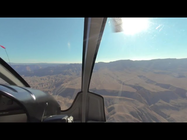 VR180 3D - Helicopter Approaching Grand Canyon from Cockpit