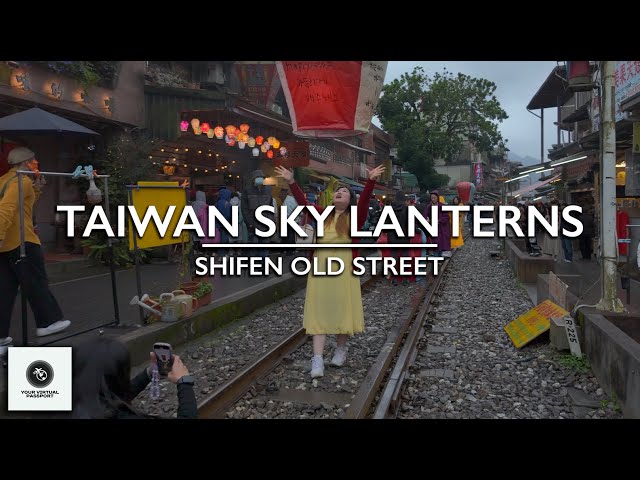 Walking Tour at Taiwan's Sky Lanterns and Old Railways! | Shifen Old Street Tour