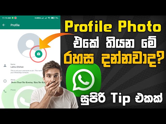 WhatsApp Profile pic Tips | profile ⁣ෆොටෝ එකේ සැගවුන රහසක් | secret trick | sinhala | SL TEC MASTERS