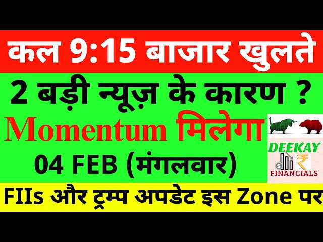 कल 9:15 बाजार खुलते Nifty Prediction For Tomorrow| Banknifty Tuesday 04 February Market Prediction