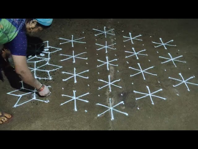 star rangoli ⭐#chukkalamuggulu#dhanurmasammuggulu#geethalumuggulu#ekadashi#vaikuntaekadashirangoli