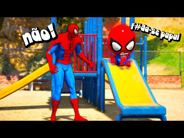 HOMEM ARANHA não DEIXOU seu FILHO BRINCAR no PARQUINHO no GTA 5