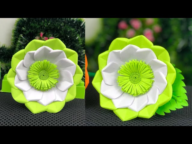 NEW !! 🌺Beautiful Paper Flower Making | Paper Crafts For School | Paper Craft | Home Decor Crafts