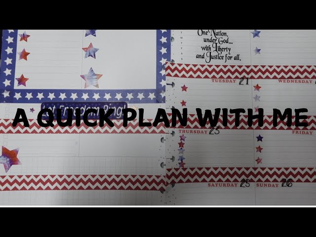 A QUICK PLAN WITH ME | HAPPY PLANNER  DASHBOARD | AMERICA | STARS AND STRIPES | HOBBY LOBBY | U.S.