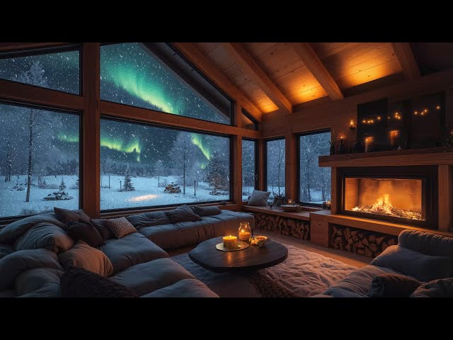 Winter Night Jazz ❄️ Cozy Snowfall Cabin with Jazz Relaxing Music for Stress Relief, Study, Unwind