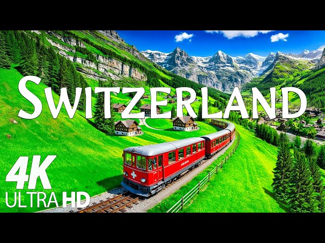 SWITZERLAND • 4K Relaxation Film: Winter to Spring • Relaxing Music - Nature 4k Video UltraHD