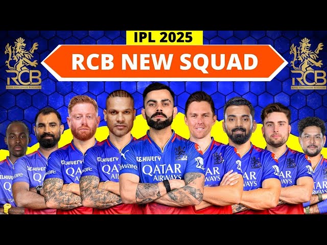 Rcb full squad 2025 ipl | Rcb team 2025 players list | Ipl mega auction 2025 rcb |