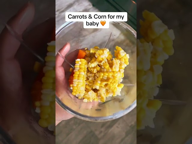 Next baby food puree adventures? #carrot #corn #babyfood