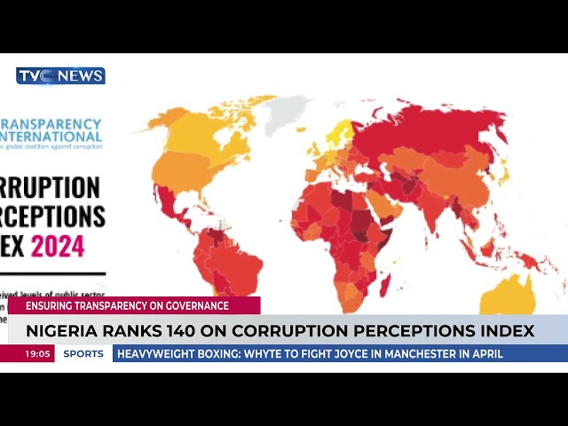 Nigeria Ranks 140 On Corruption Perceptions Index