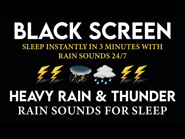 🔴 Heavy Rain Sounds for Sleeping 24/7 to Sleep Instantly with Rain Sounds & Thunder at Night #44