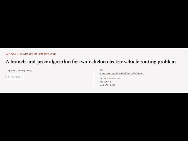 A branch-and-price algorithm for two-echelon electric vehicle routing problem | RTCL.TV