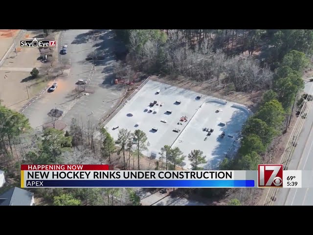 Street hockey rinks under construction in Apex