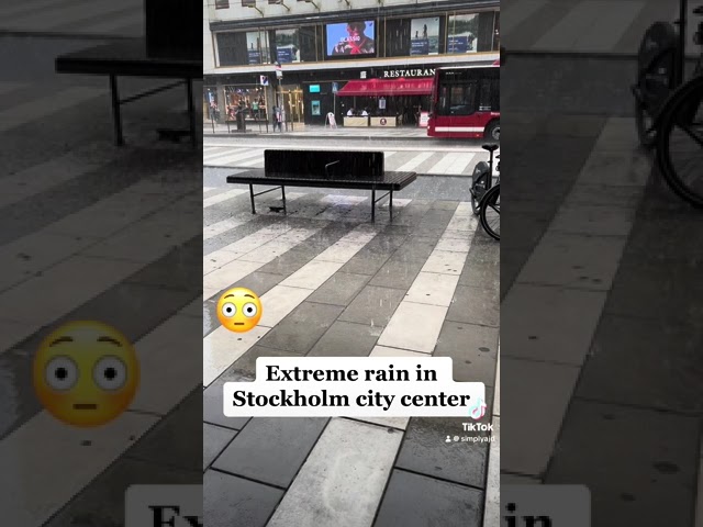 Extreme rain in Stockholm city center ☔️ | Day 13 | July Challenge - A video a day