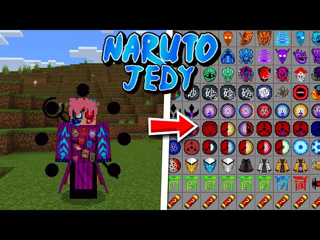 SAIU!!!NOVA ADDON NARUTO JEDY V21.0 PARA MINECRAFT PE 1.21.51+ COM 500 MODOS DIFERENTES!!!😱😱😱