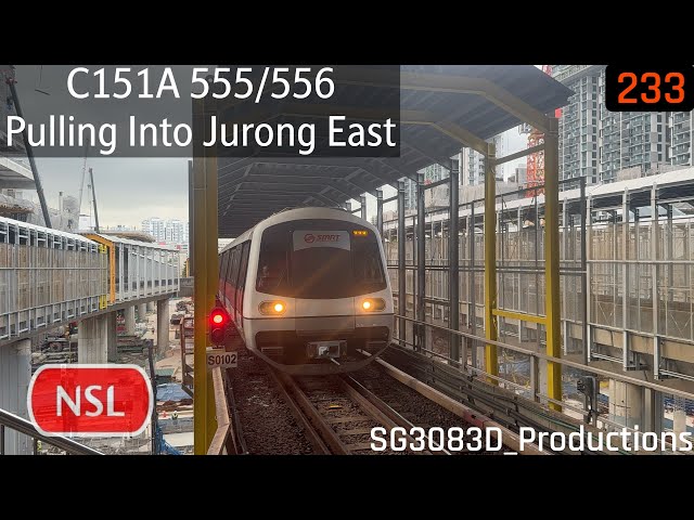 [SMRT][NSL Disruption; E-Pull from EWL] KSF C151A [555/556] - Pulling Into NS1 Jurong East (NSL)