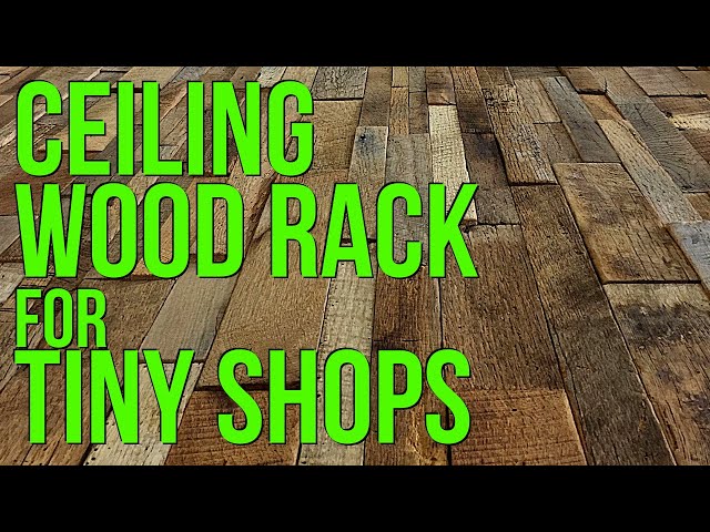 Unbelievable small shop Wood Storage Solution! The perfect Ceiling lumber rack!