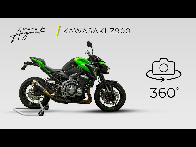 KAWASAKI Z900 - Vista a 360 gradi - Moto Argento.