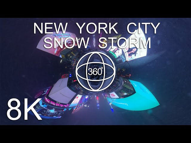 Driving through Snow Storm in New York City 360 (5 Ave, 6 Ave and Times Square)