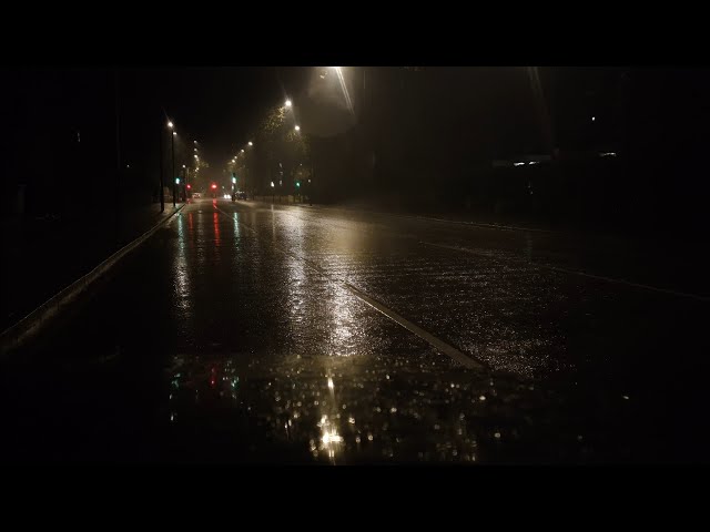 Parked on an Empty London Street during a Storm | Rain Patter Sounds