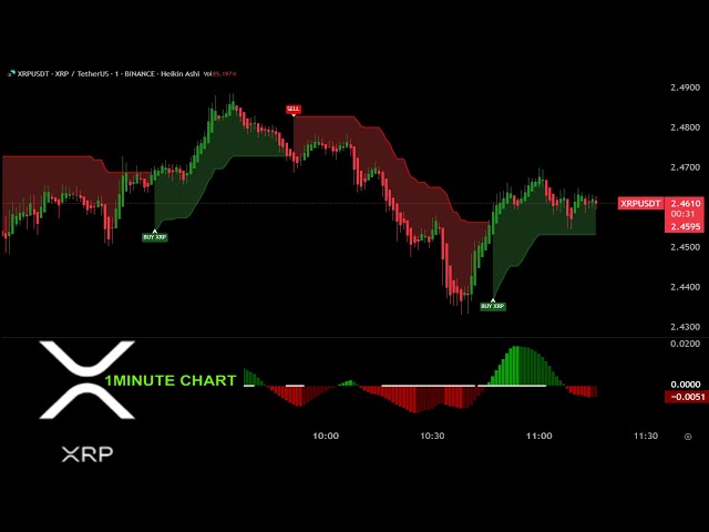 🔴 XRP LIVE TRADING 1 MINUTE CHART:  (updated  today)  EDUCATION CHART v4.21