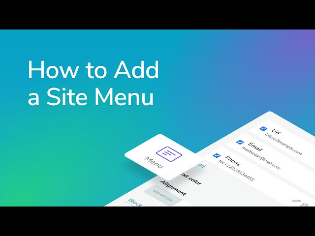 How to Add a Site Menu | Free Website Builder