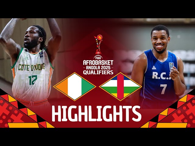 Côte d'Ivoire 🇨🇮 v Central African Rep. 🇨🇫 | Highlights | FIBA AfroBasket 2025 Qualifiers