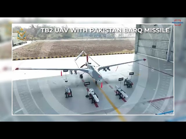 Bayraktar TB2 UAV with the indigenous Pakistan BARQ Laser-Guided Air-to-Surface Missile