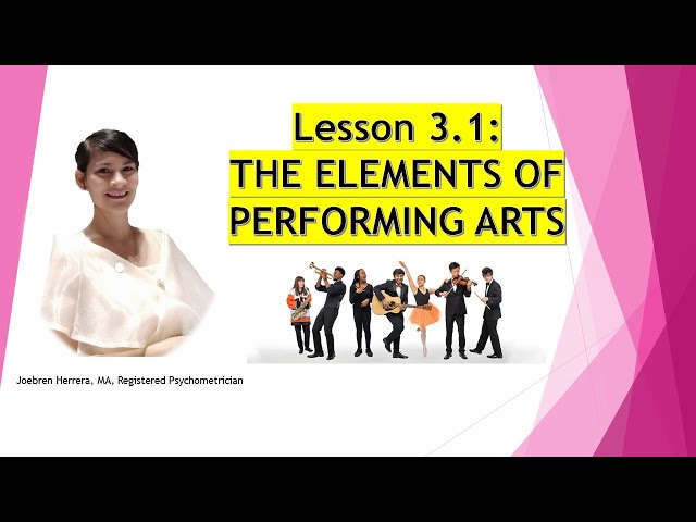 Lesson 3.1 (Art Appreciation): Elements of Performing Arts