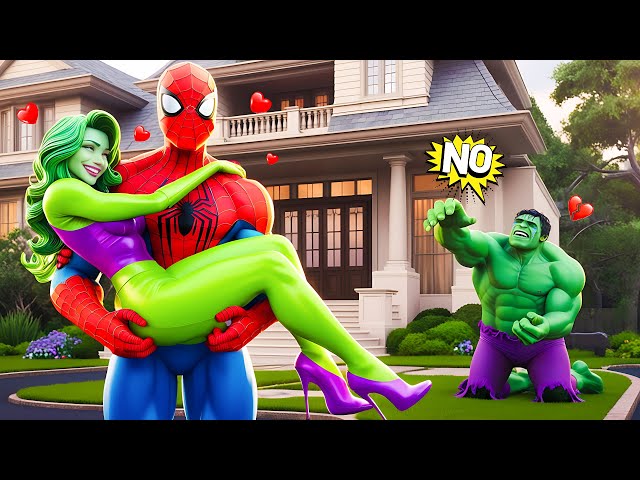 She-Hulk x Spider-Man: Good vs Bad Love Story in Granny’s House | Funny Horror Animation