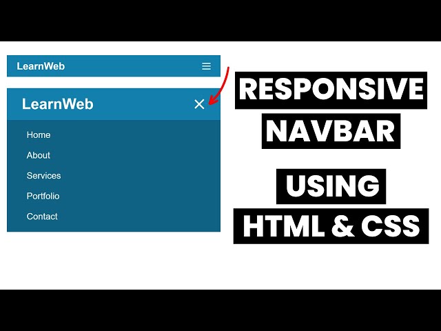 Responsive Navigation Bar Using HTML  CSS And JavaScript | HTML And CSS Tutorial For Beginners