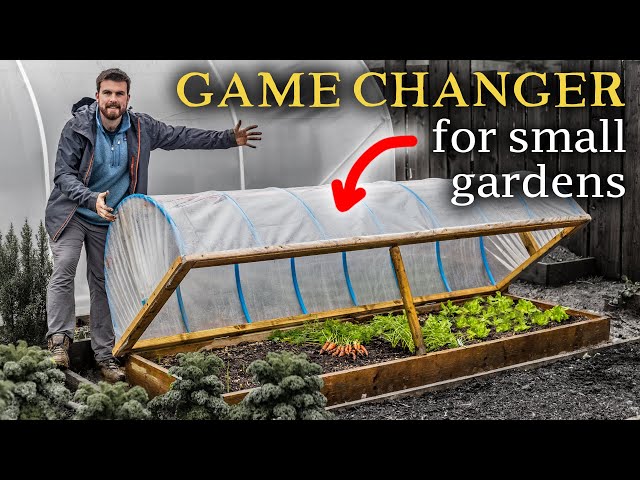 How to Build a STRONG Hinged Hoop House for Raised Beds