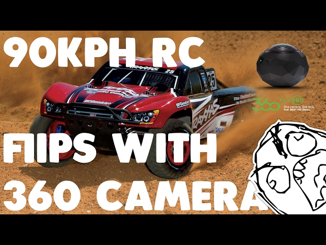 90kph Rc car FLIPS with 360 camera on it