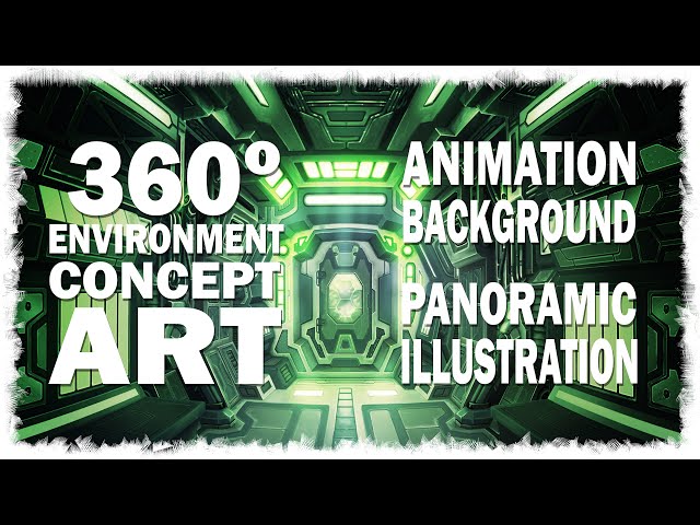 Environment Concept Art 360º "Aircraft Cargo Hold" background illustration for Virtual Hero Series.