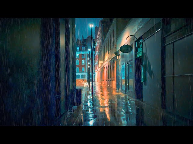 1+ Hour London Rain Walk at Night - Dark, Lonely Streets as Rain Falls at Midnight | ASMR 4K HDR