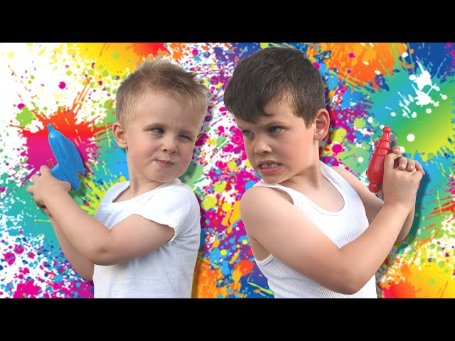 Goblies Play Paint - Epic Squirt Gun Battle