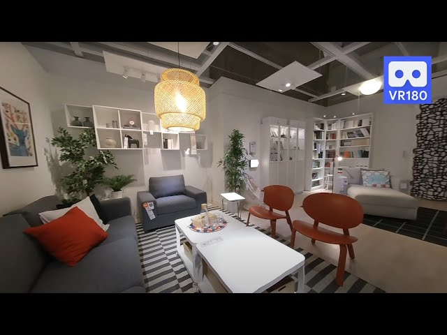 3D 180VR 4K IKEA Comfort White tone living Room Interior in Ikea Showroom