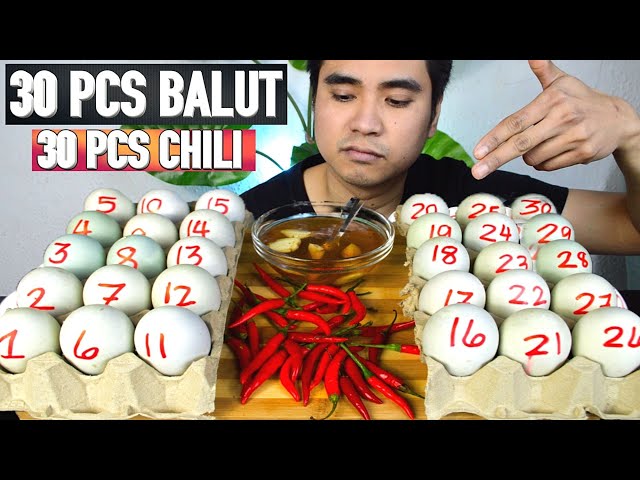 30 PCS BALUT AT 30 PCS CHILI | MUKBANG PHILIPPINES | FILIPINO FOOD |  PINOY MUKBANG