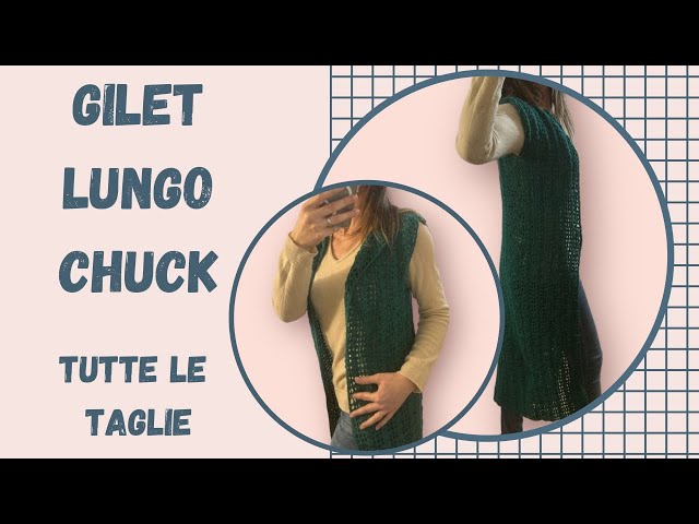 TUTORIAL CROCHET VEST LONG half season, all sizes