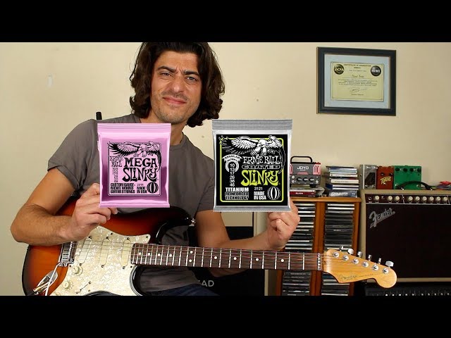 Guitar String Shootout 10's vs 10.5  - Ernie Ball Mega Slinky