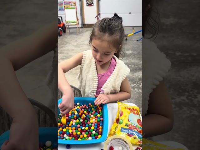 ASMR Cute Baby Girl Playing Colorful Gumball Candy #baby #satisfying #asmr #shorts #babygirl #asmr